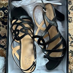 Naturalizer black heeled sandal size 10